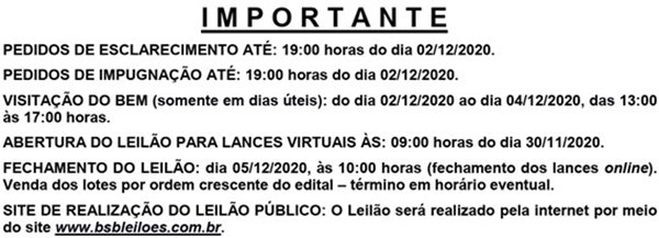 Serviço leilão CBMDF