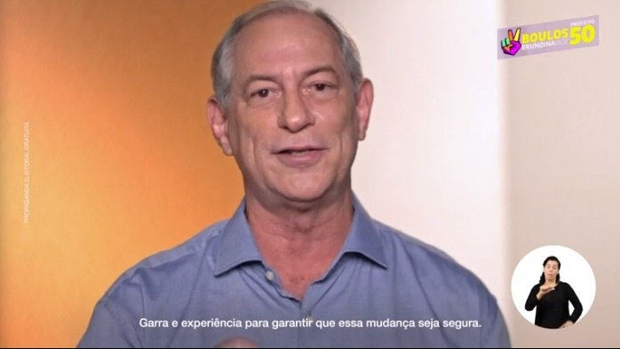 Ciro Gomes em propaganda de Guilherme Boulos