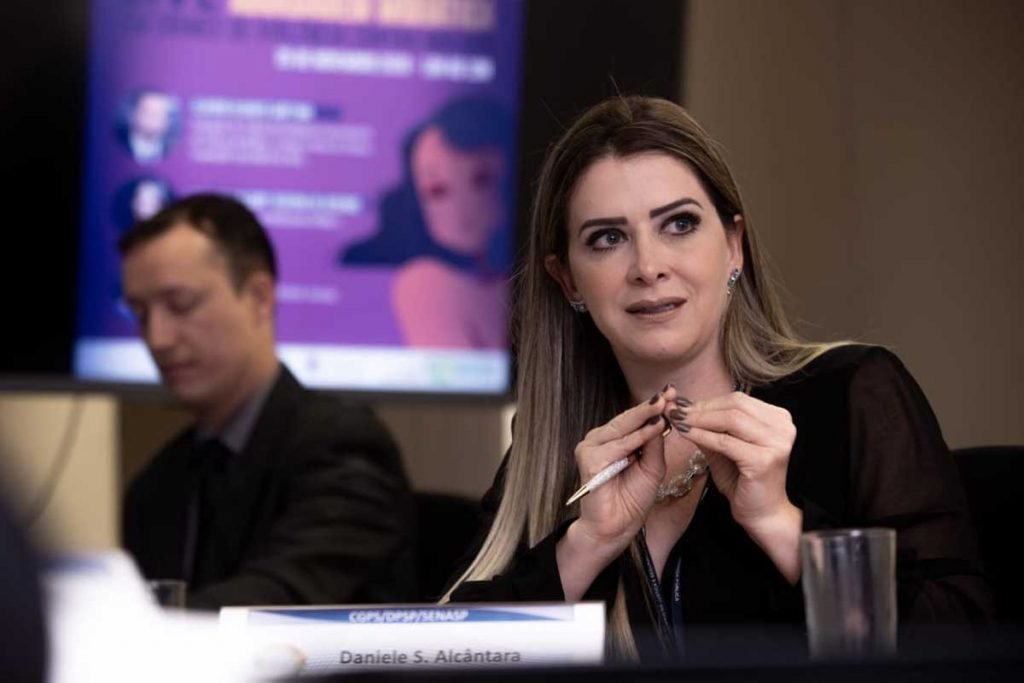 Live Abordagem Midiática em crimes de violência contra número realizada no Palácio da Justiça.