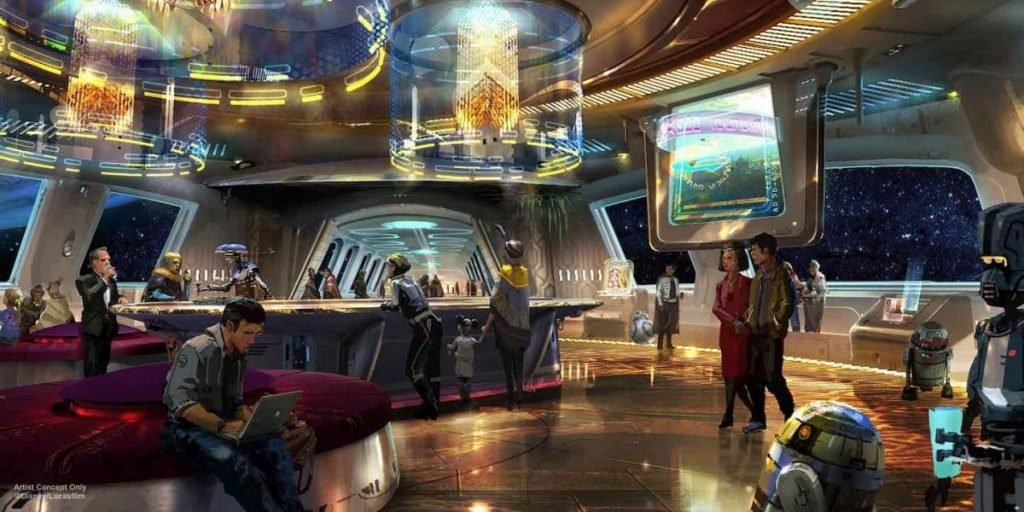 pessoas em simualação de estação espacial