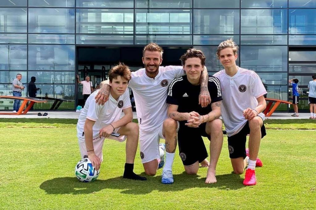 Cruz, David, Brooklyn e Romeo Beckham