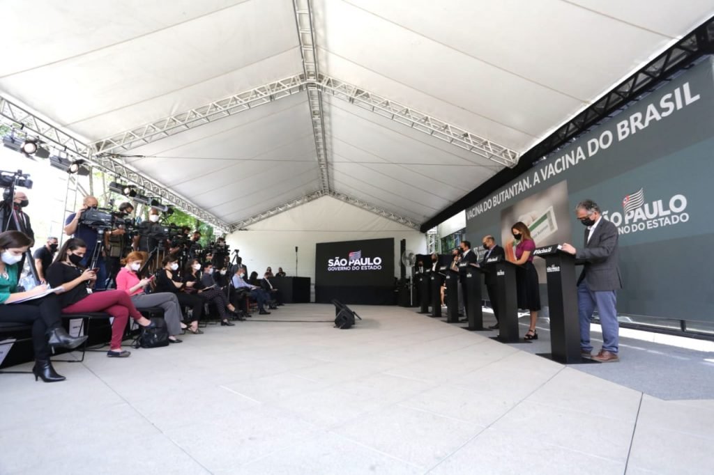 Coletiva do governador de São Paulo, João Doria, sobre a Coronavac