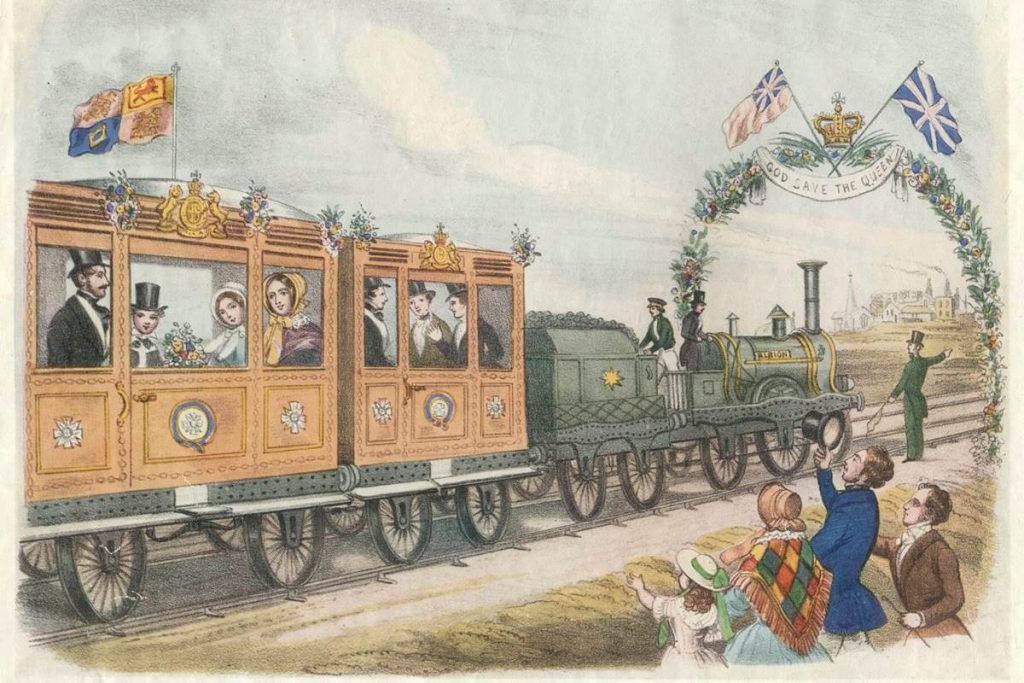 Rainha Vitória e o príncipe Albert no British Royal Train - Trem Real
