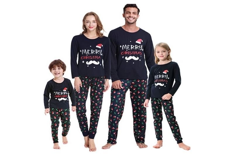 Oito pijamas para a família toda usar no Natal em casa