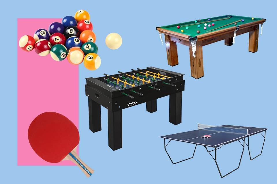 Sinuca, totó, ping-pong e botão. 8 equipamentos para jogos de mesa