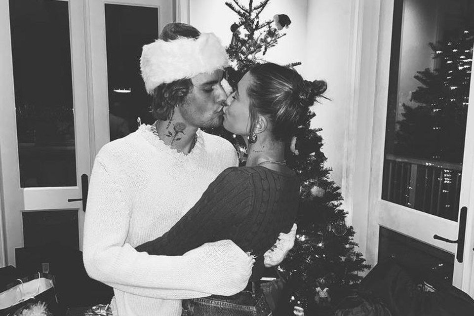 Justin Bieber com a esposa
