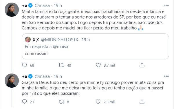 Maisa Silva no Twitter
