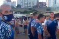 Jogadores do Independiente Rivadavia na praia