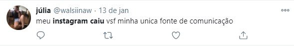 Tweet sobre Instagram
