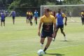 Treino do Brasiliense antes do jogo contra o Vitória-ES