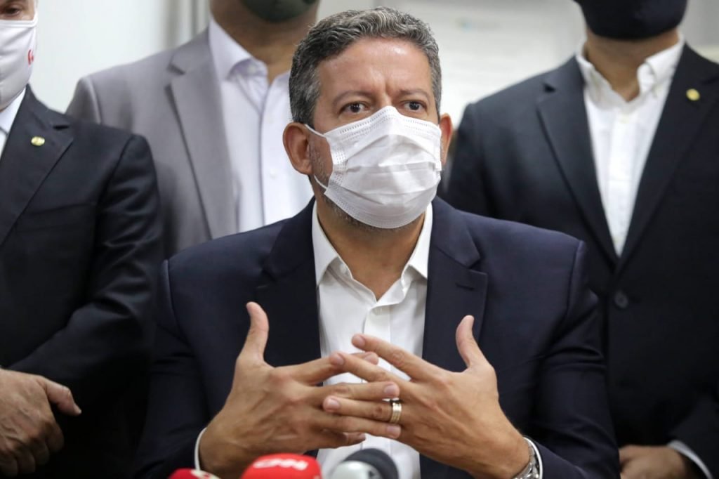 O deputado Federal e candidato à presidência da Câmara Arthur Lira (PP), durante coletiva de imprensa na Associação Comercial de São Paulo, na região central, nesta tarde de quinta-feira (21). Foto: Fábio Vieira/Metrópoles