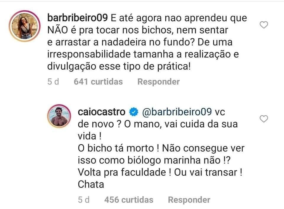 Caio Castro dá resposta machista em seguidora