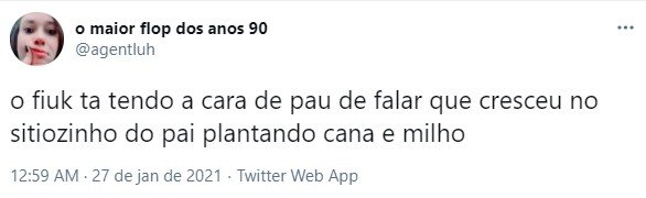 comentários no Twitter sobre Fiuk