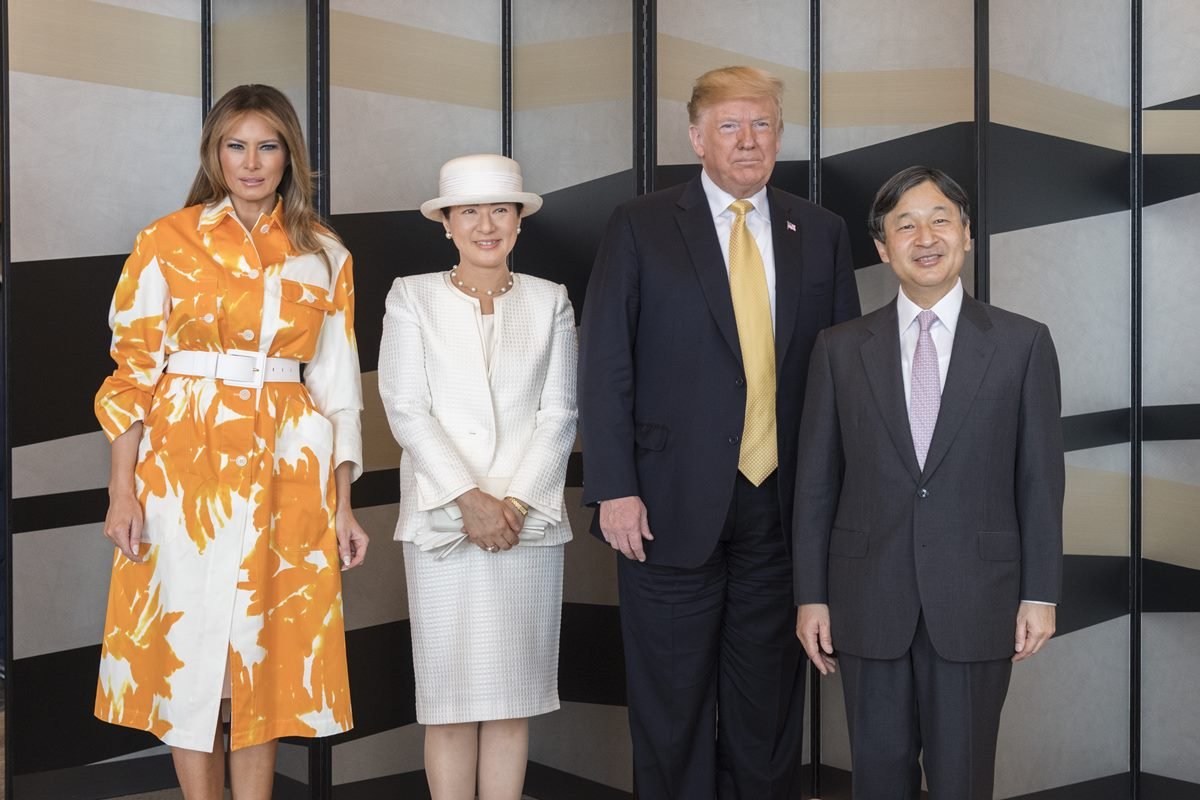 Melania Trump, imperatriz consorte Masako, Donald Trump e imperador Naruhito