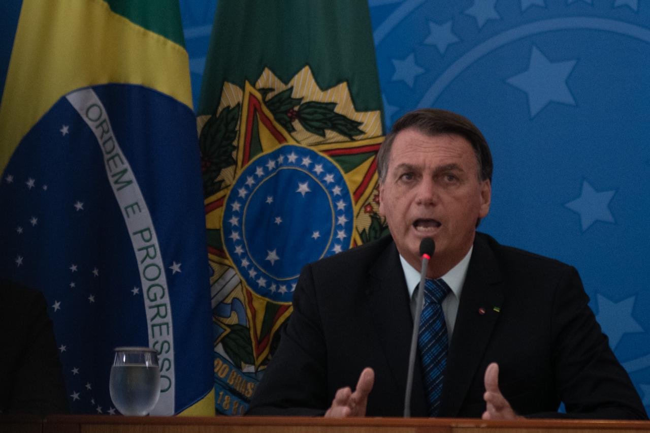 Jair Bolsonaro em coletiva