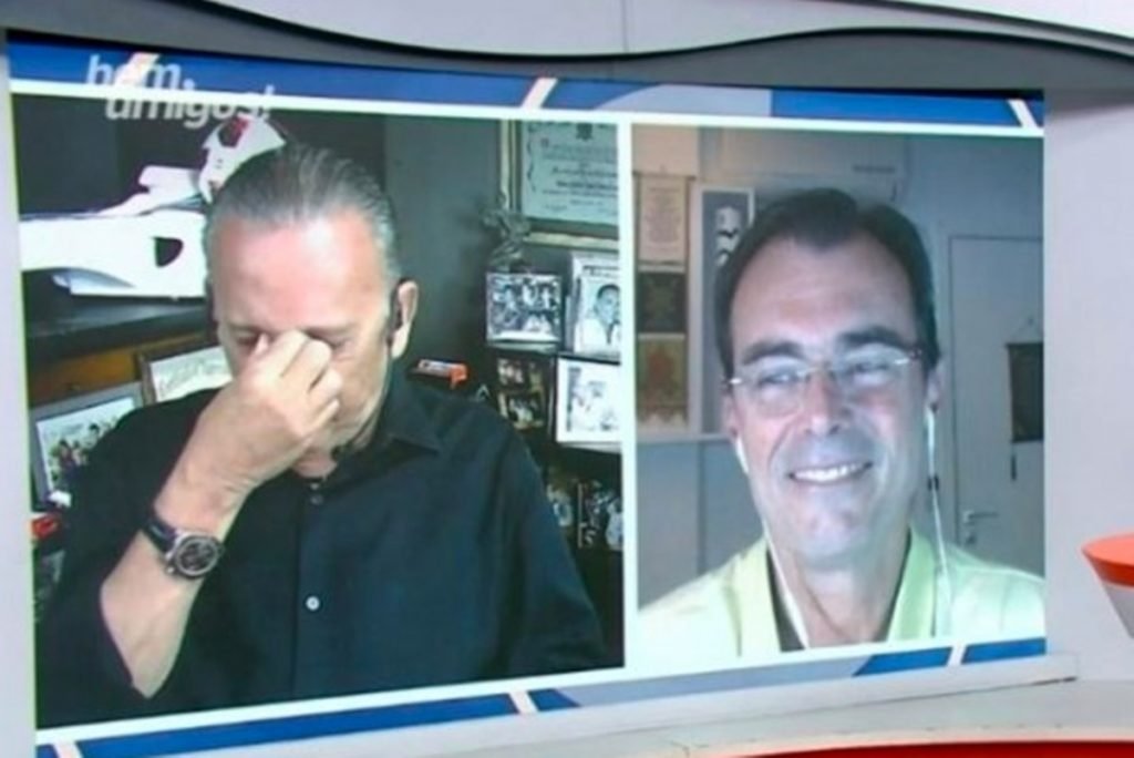 Galvão Bueno e Tino Marcos no programa Bem, Amigos, no SporTV