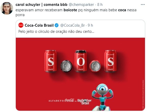 Coca-cola boicote bbb