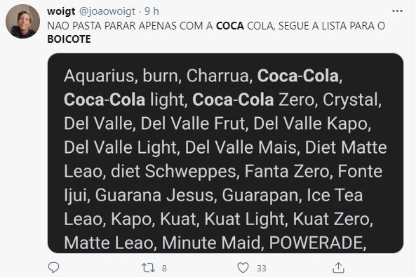 Coca-cola boicote bbb