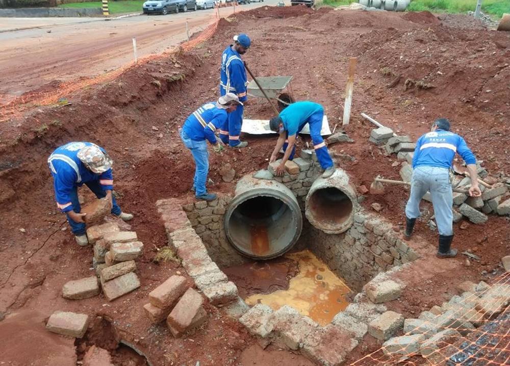 Reparo de estragos da chuva em Goiânia