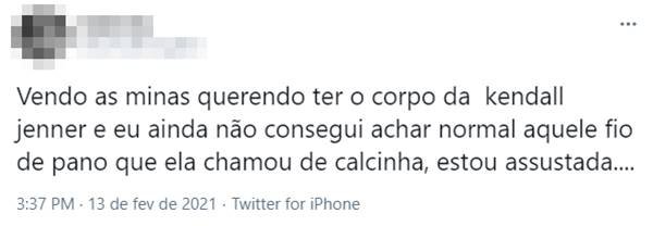 Reação de usuários do Twitter a foto de Kendall Jenner