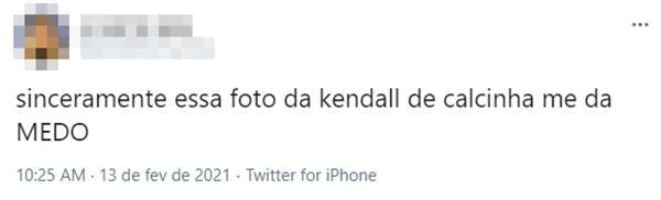 Reação de usuários do Twitter a foto de Kendall Jenner