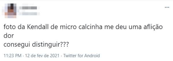 Reação de usuários do Twitter a foto de Kendall Jenner