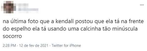 Reação de usuários do Twitter a foto de Kendall Jenner
