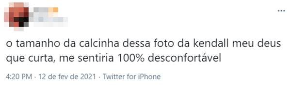Reação de usuários do Twitter a foto de Kendall Jenner