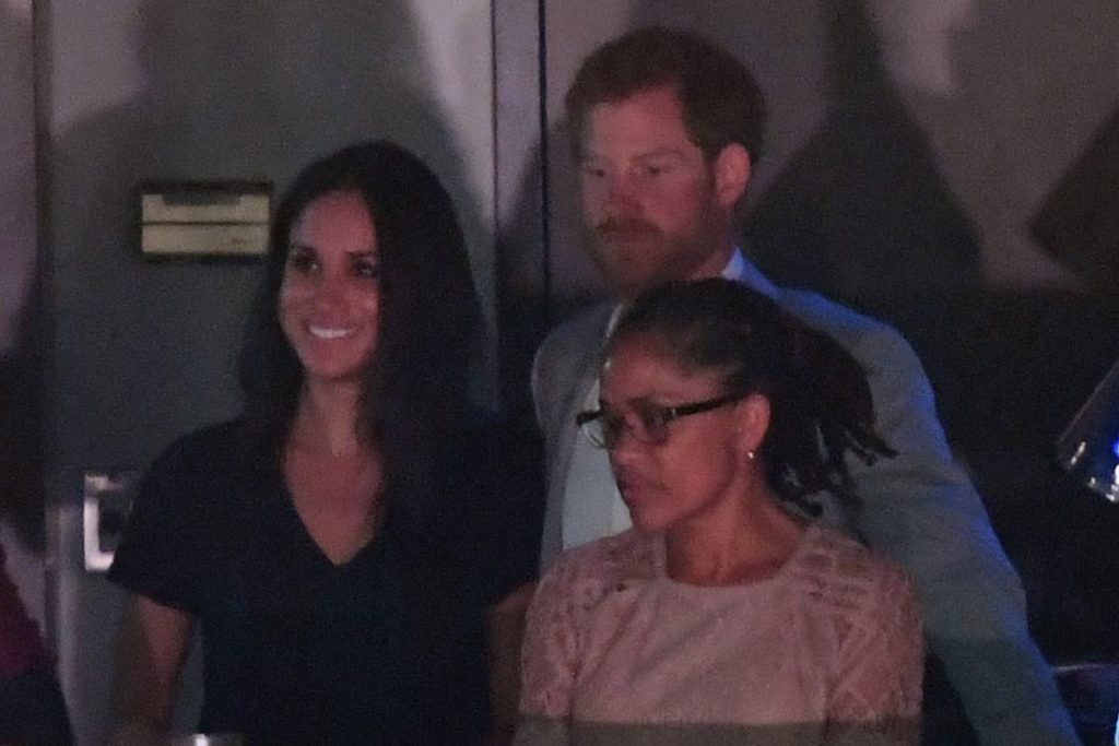Meghan Markle, príncipe Harry e Doria Ragland