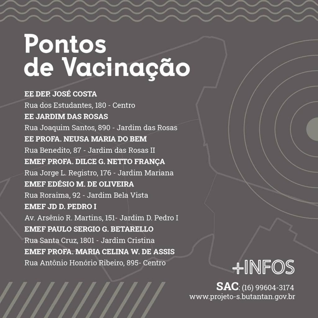 Cronograma de vacinação pelo Projeto S em Serrana (SP)