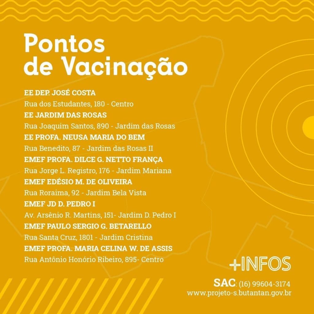 Cronograma de vacinação pelo Projeto S em Serrana (SP)