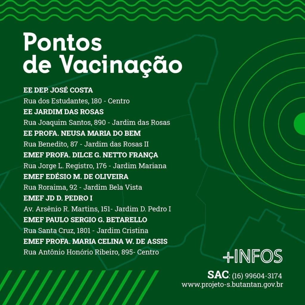 Cronograma de vacinação pelo Projeto S em Serrana (SP)