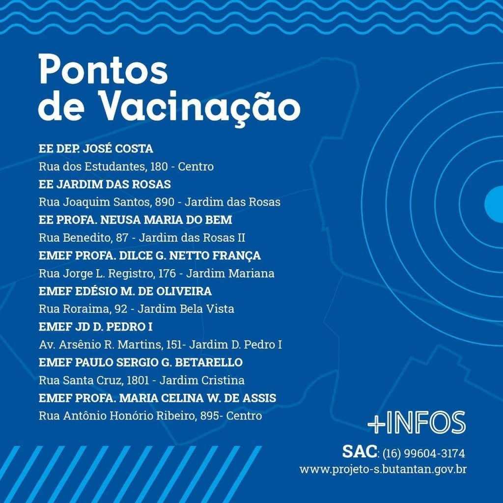 Cronograma de vacinação pelo Projeto S em Serrana (SP)