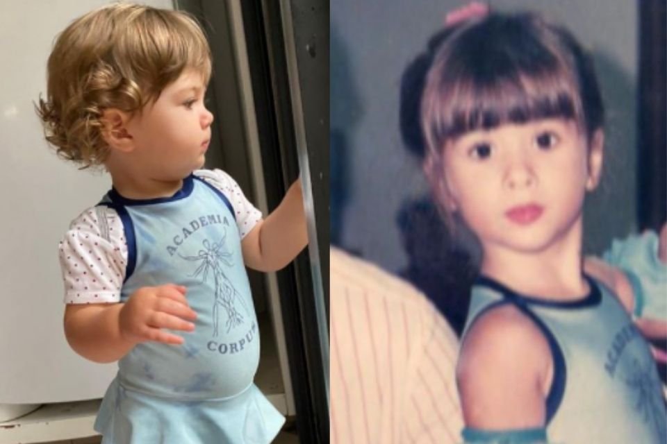 Tatá Werneck mostra a filha de 1 ano usando roupa que foi sua, aos 4