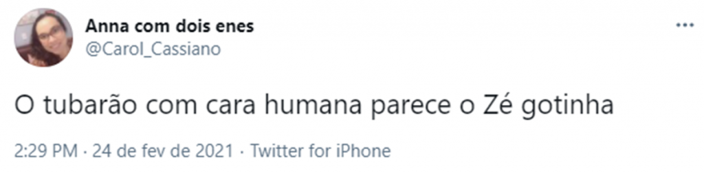 Tuíte com a frase