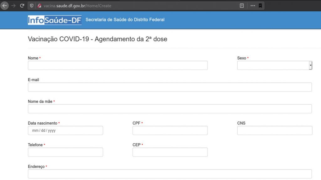 site de agendamento para vacina fora do ar