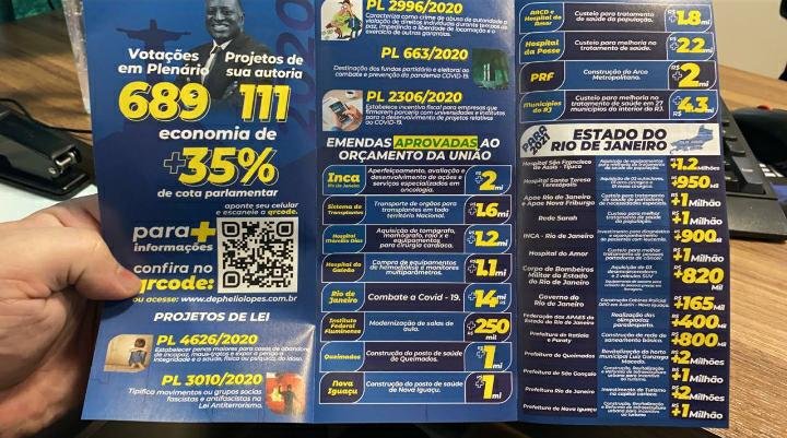 Deputado Hélio Lopes diz ter impresso 39 mil exemplares desse folder