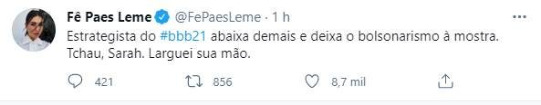 Famosos sobre Sarah apoiar Bolsonaro