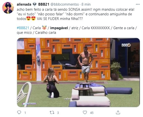 Carla foi criticada por pedir Arthur em namoro