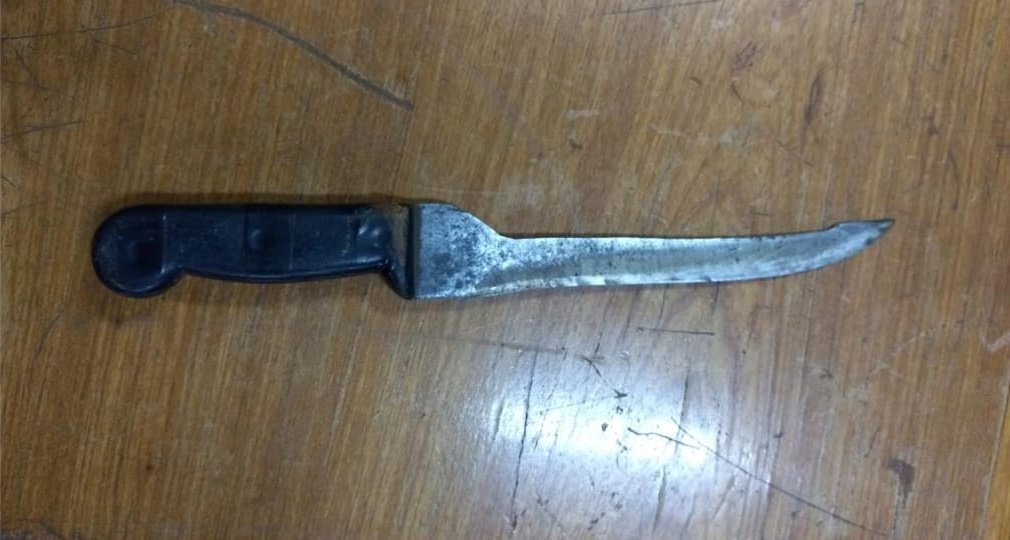 Faca usada por pai para escalpelar filho em Planaltina de Goiás, no Entorno do DF