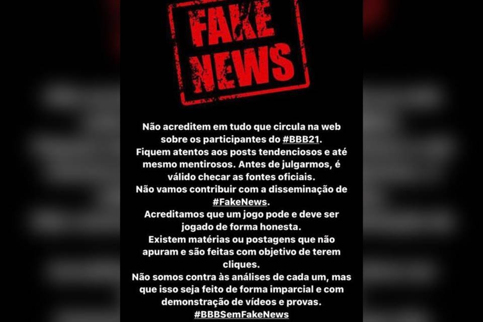 Equipes Dos Brothers Se Unem Em Campanha Contra Fake News No BBB21 ...