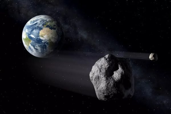 Imagem ilustrativa da Nasa sobre asteroide potencialmente perigoso