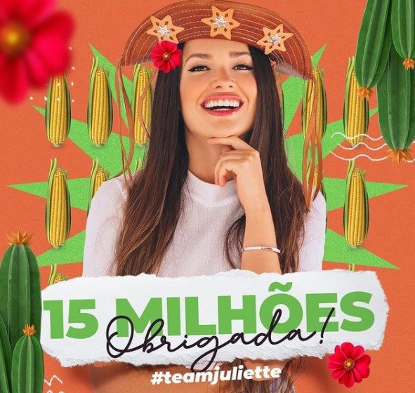 bbb21 juliette alcança 15 milhões de seguidores no instagram