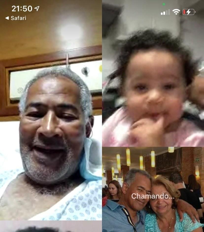 Vídeo chamada de Honório e sua família