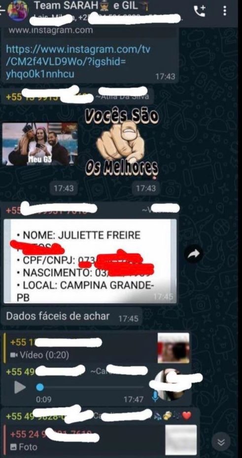Juliette Dados pessoais foram expostos