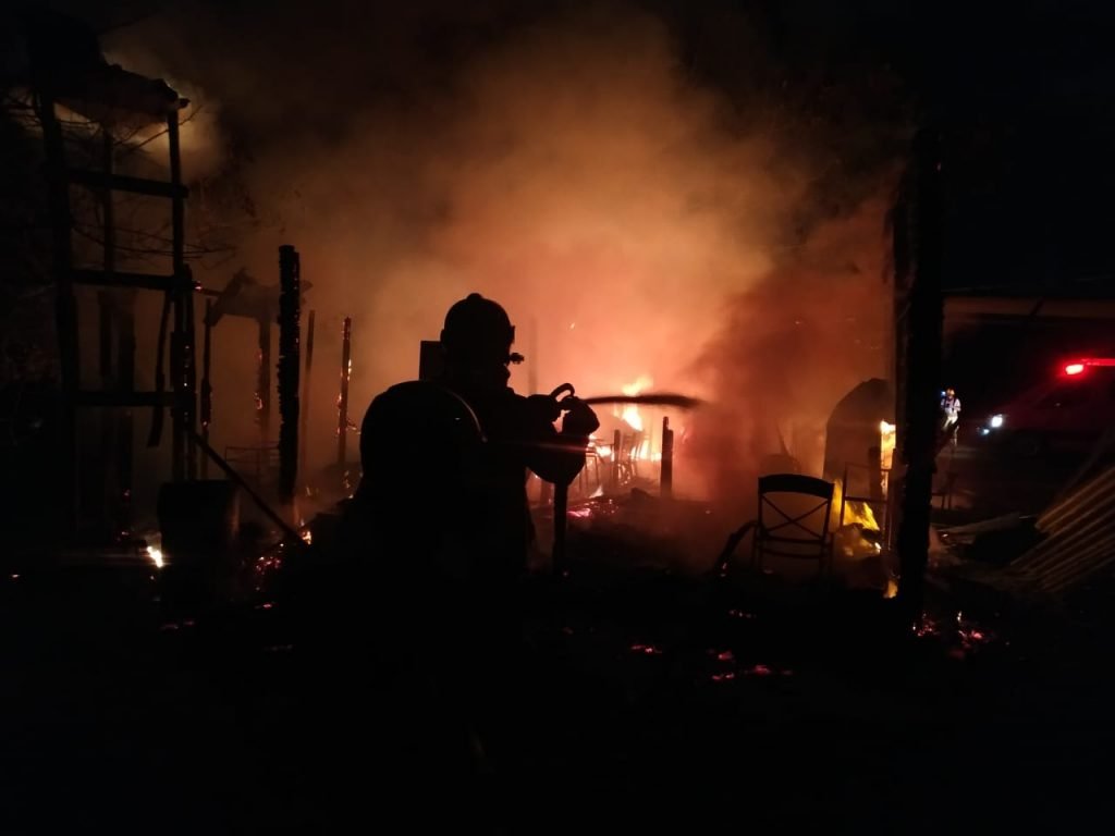 Bombeiros salvam dois cachorros em incêndio