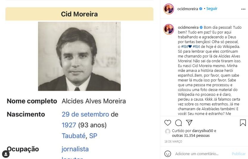 Cid Moreira no Wikipedia
