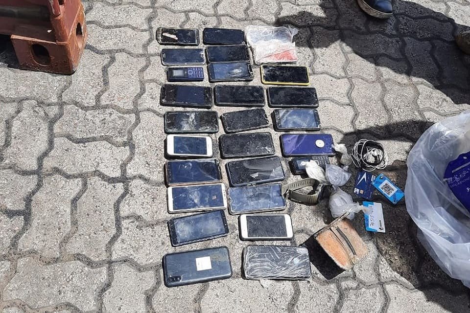 Celulares apreendidos pela PF