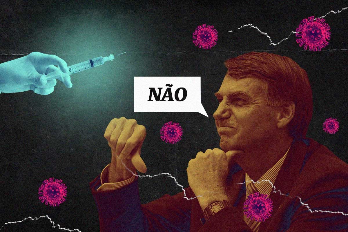 Quantas vezes o Bolsonaro disse que não iria se vacinar – Crédito: Arte Metrópoles