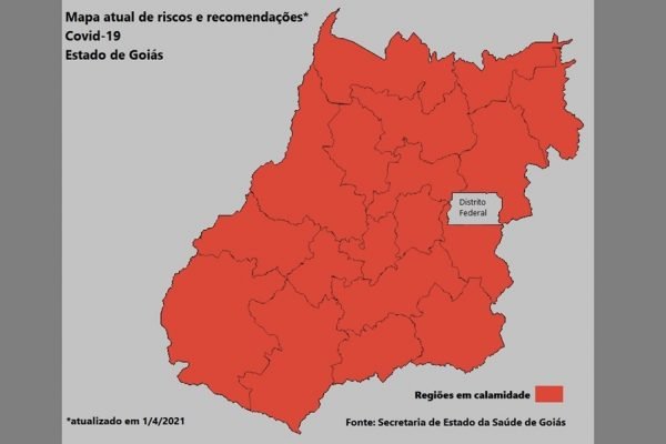 Mapa da Covid-19 em Goiás
